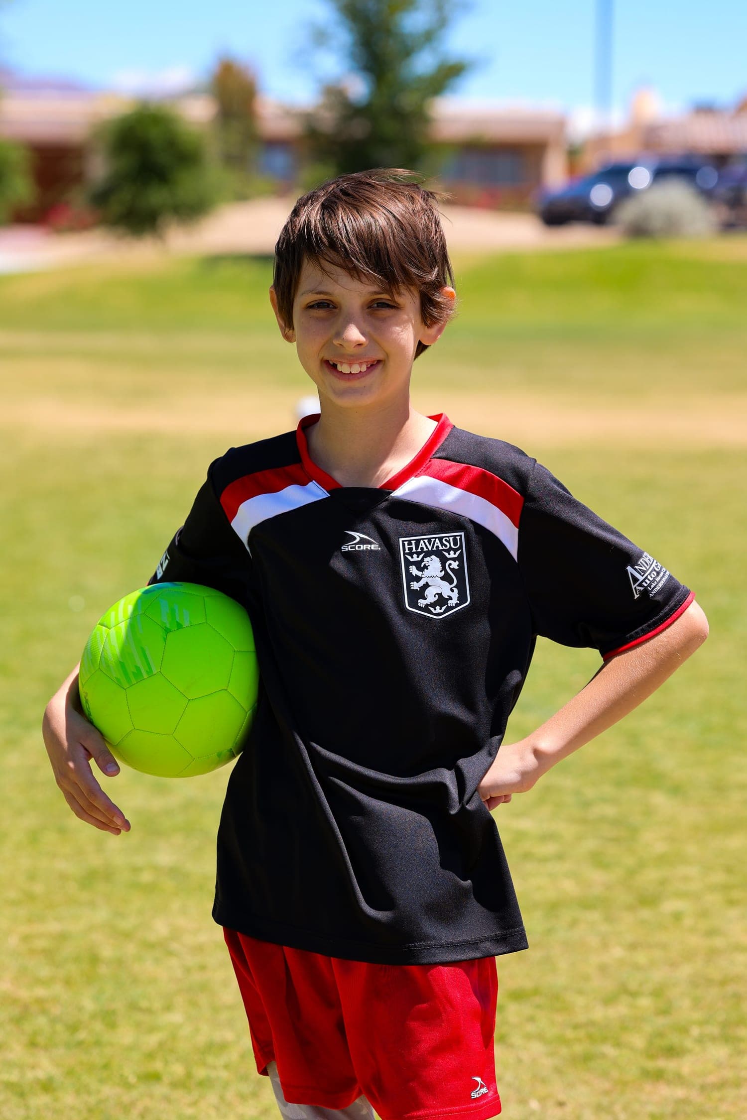 Soccer player making a play